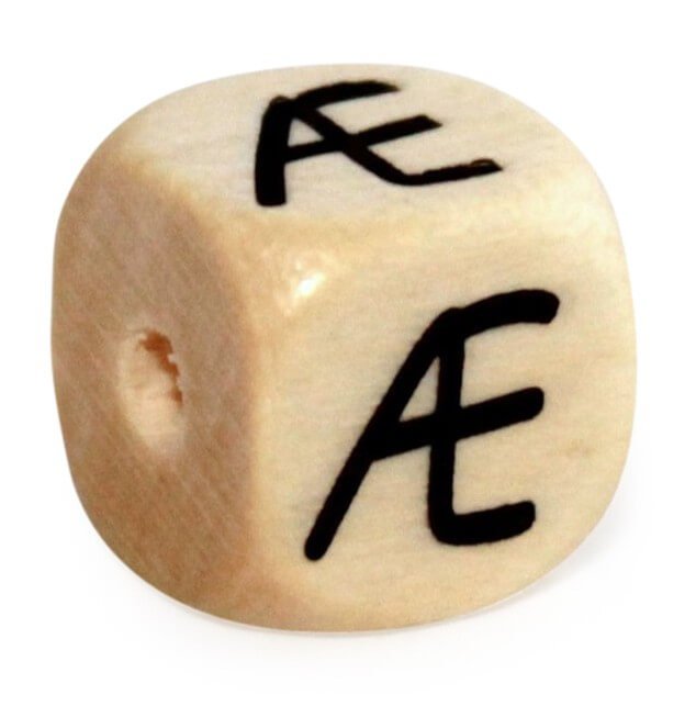 Bogstavperle i tr� 10 mm �