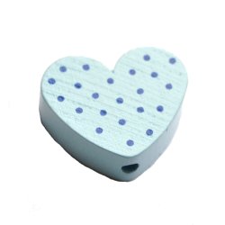 10 stk. Tr�perler - Hjerter med prikker - Lodret - Blandet