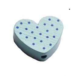 10 stk. Tr�perler - Hjerter med prikker - Lodret - Blandet