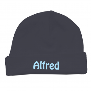 �kologisk bomuldshue, Navy, Med barnets fornavn