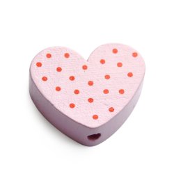 10 stk. Tr�perler - Hjerter med prikker - Lodret - Blandet