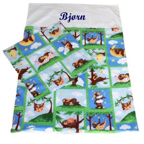 Juniorsengetj med Bamse bjrn, Med/uden navn