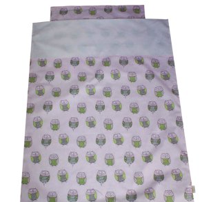 Babysengetj med ugler-Lyserd-med/uden navn