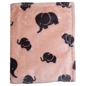 Babytppe i fleece - med/uden navn - Elefanter