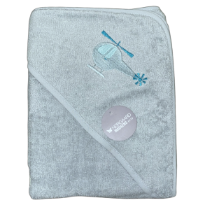 Badeslag i frotte med helikopter-75 x 75 cm-med/uden navn