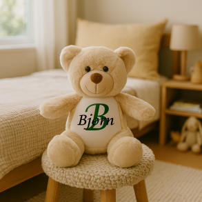 Personlig Bamse, Lysebrun, Med navn