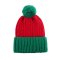 Beanie hue, Rd/Grn, Med/uden navn