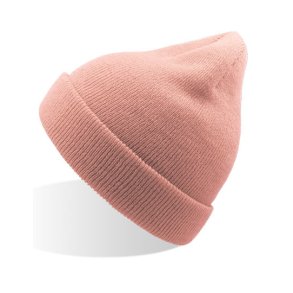Beanie strikhue til brn-One Size-Lyserd-med/uden navn