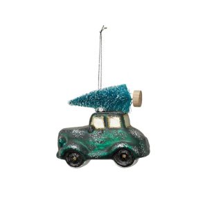 3 stk. Grnne biler med juletr m/ophng