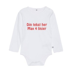 Body med lange rmer-Hvid-Vlg str. og farve p tekst-Skriv din egen tekst