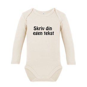 �kologisk body med lange �rmer - Beige - Skriv din egen tekst
