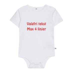 Body med korte rmer-Hvid-Vlg str. og farve p tekst-Skriv din egen tekst