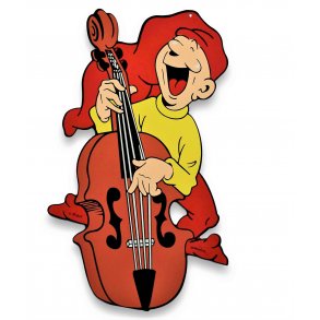 Bramming kravlenisse i tr 40 cm - Nisse med kontrabas