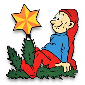 Bramming kravlenisse i tr 40 cm - Nisse med julestjerne