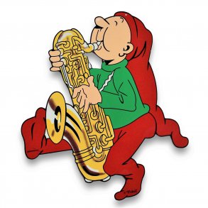 Bramming kravlenisse i tr 40 cm - Nisse med tuba