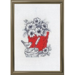 Broderi, Krukke med blomster