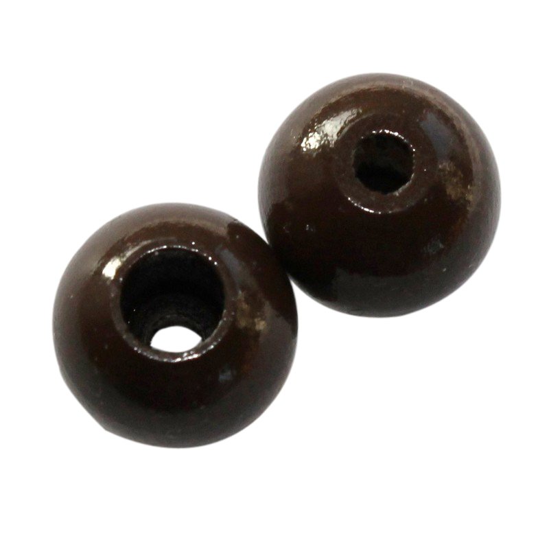 8 stk. - 12 mm sikkerheds tr�perler Chokobrun