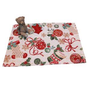 4 stk. Juledkkeservietter med julemotiv og glimmer