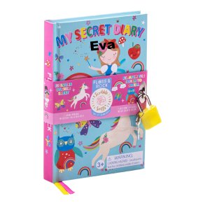 Dagbog med ls og duft fra Floss & Rock, Regnbue, Med navn