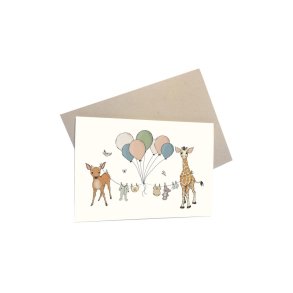 Tillykkekort - Animal Clothesline