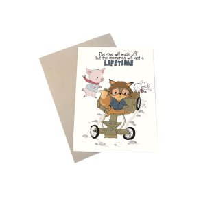 Tillykkekort - The mudd will wash off