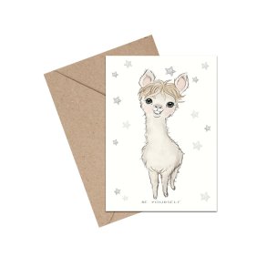 Tillykkekort - Be yourself Lama
