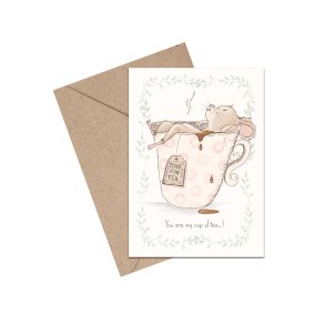 Tillykkekort - Mus i kop