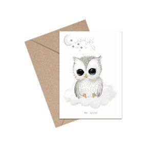 Tillykkekort - Baby Be wise ugle