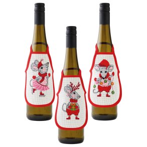 Broderikit, 3 stk. Forklder med julemus