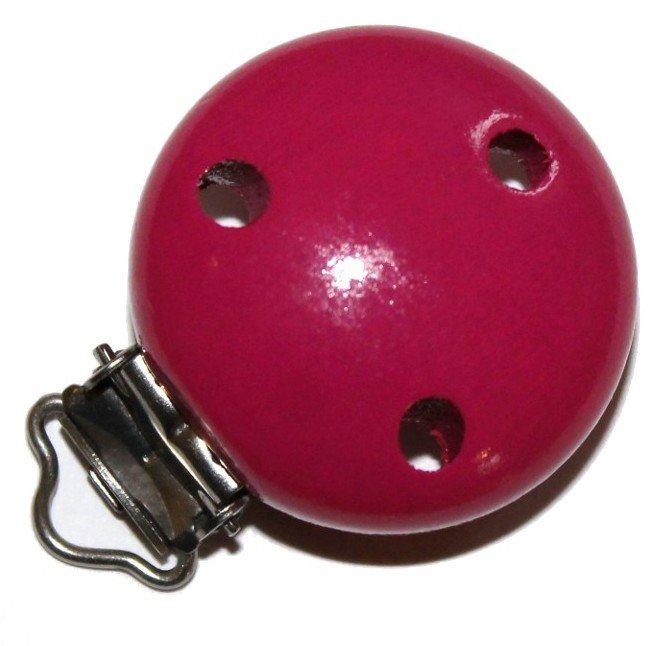 5 stk. Tr�clips ensfarvede M�rk pink