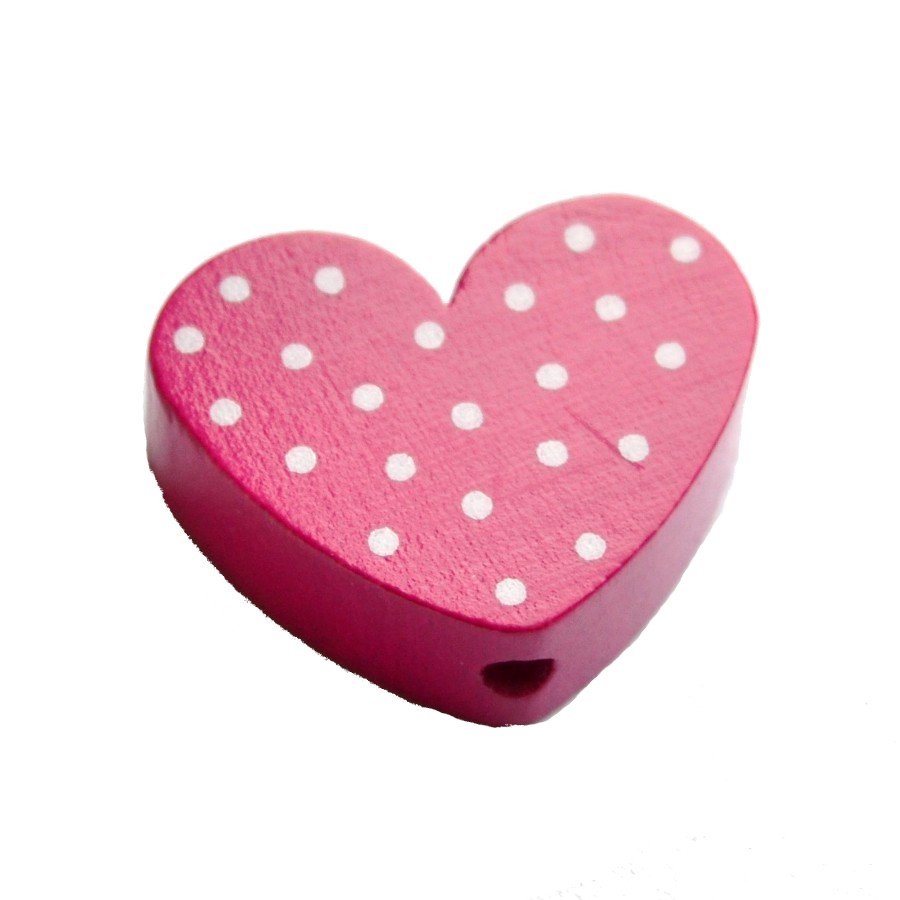 10 stk. Tr�perler - Hjerter med prikker - Lodret - Blandet