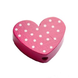 10 stk. Tr�perler - Hjerter med prikker - Lodret - Blandet