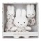 Gaveske med Miffy nusseklud, rangle og kanin-Blomster-med/uden navn