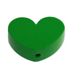 10 stk.  Tr�perler - Hjerter 30 mm - Lodret - Blandet.