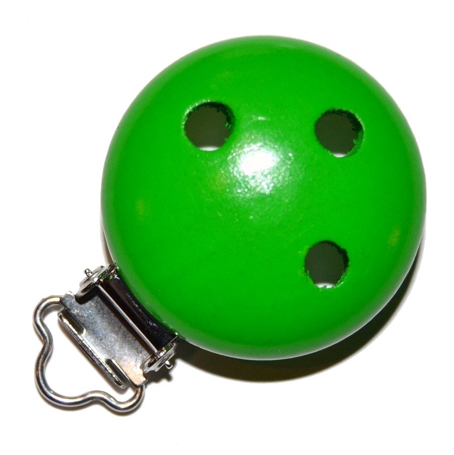 5 stk. Tr�clips ensfarvede Gr�sgr�n