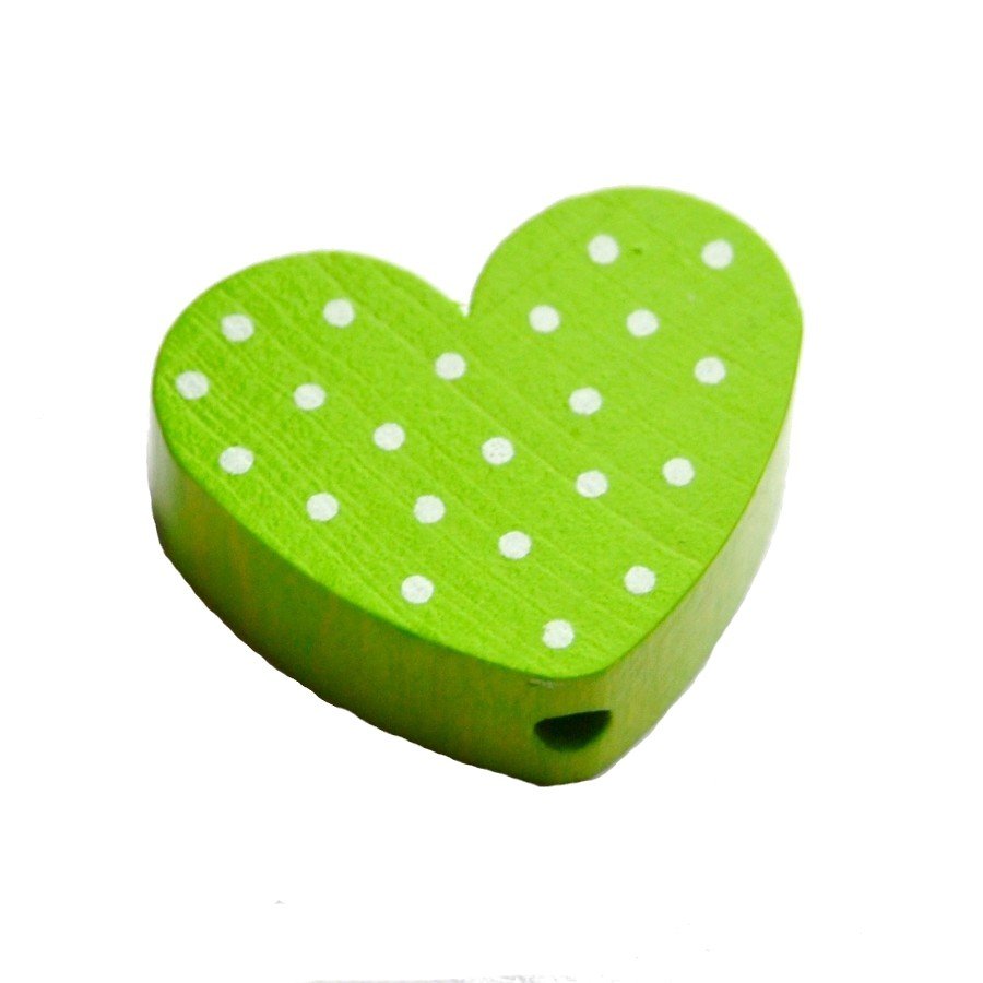 10 stk. Tr�perler - Hjerter med prikker - Lodret - Blandet