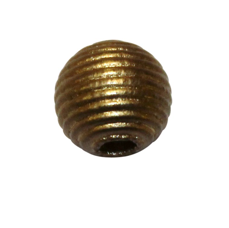 20 stk. - 10 mm rillede tr�perler Guld