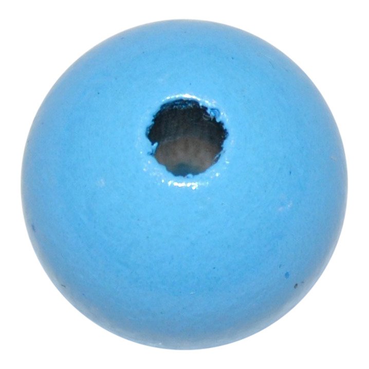 5 stk. - 15 mm runde tr�perler Himmelbl�