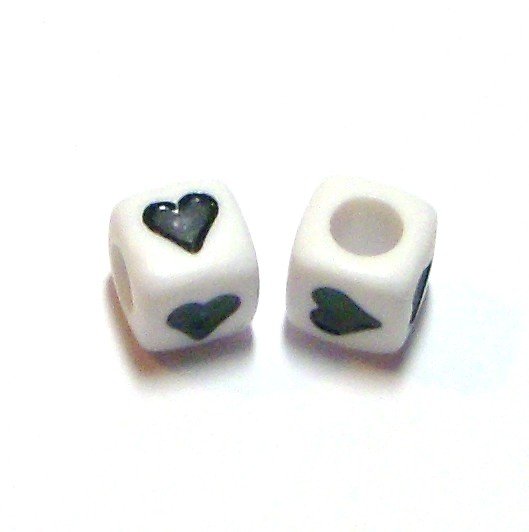 Talperle acryl- 7 mm Hjerte