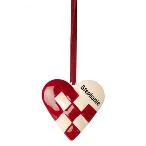 Julepynt hjerte fra Maileg - Rd - med/uden navn