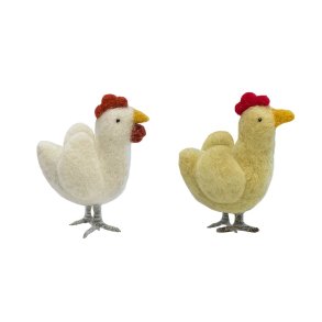 2 stk. hns-en hvid og en gul hne fra Gamcha