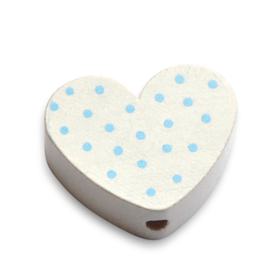 10 stk. Tr�perler - Hjerter med prikker - Lodret - Blandet