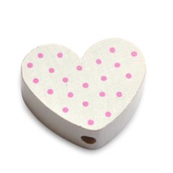 10 stk. Tr�perler - Hjerter med prikker - Lodret - Blandet
