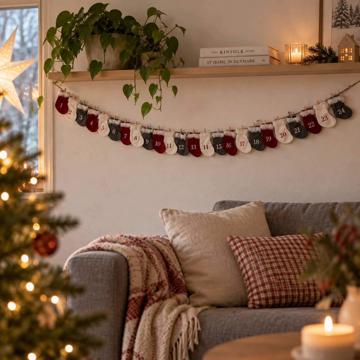 Kalender guirlande med 24 sm� julesokker