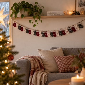 Kalender guirlande med 24 sm� julesokker