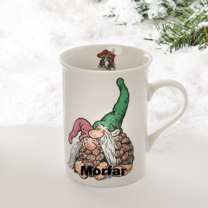 Julekrus med Koglenisser, 10 cm, Med navn