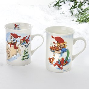 Julekrus med nisser p gris Vilhelm Hansen-10 cm- med navn