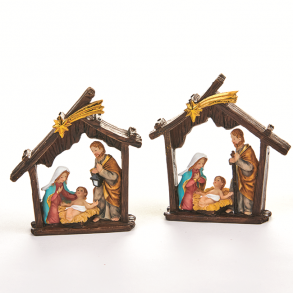 2 stk - Julekrybbe med 3 figurer