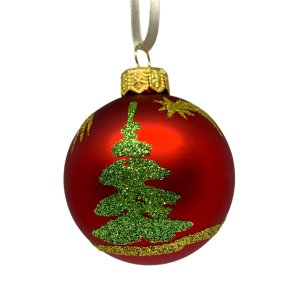 Julekugle- Med glimmer juletr