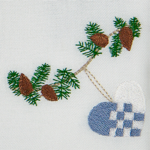 Juleserviet med bl julehjerte